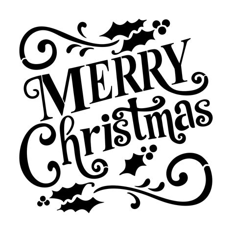 Printable Merry Christmas Stencil